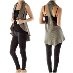 Laurie b Anthropologie Racerback Open Cashmere Blend Sweater Sleeveless Brown XS